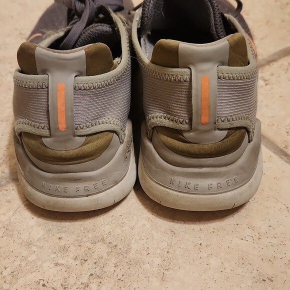 Nike Free Women's Gray Sneakers w/ Orange Icon Size 9 - Picture 6 of 8
